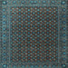 Square Machine Washable Persian Light Blue Traditional Rug, wshtr2263lblu