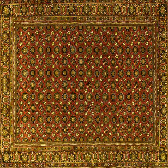 Square Persian Yellow Traditional Rug, tr2263yw