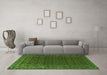 Machine Washable Persian Green Traditional Area Rugs in a Living Room,, wshtr2263grn