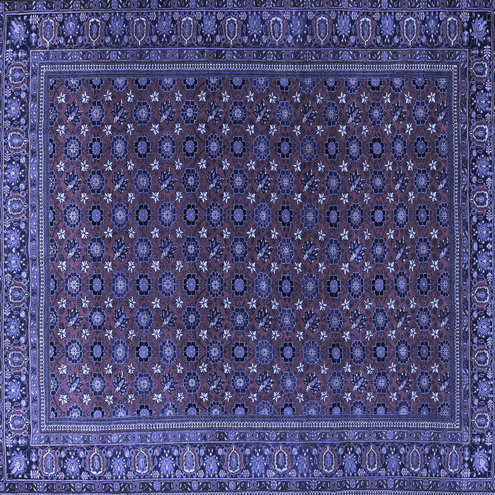 Square Machine Washable Persian Blue Traditional Rug, wshtr2263blu