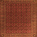 Round Machine Washable Persian Orange Traditional Area Rugs, wshtr2263org