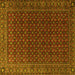 Square Machine Washable Persian Yellow Traditional Rug, wshtr2263yw