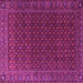 Square Machine Washable Persian Pink Traditional Rug, wshtr2263pnk