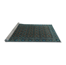 Sideview of Machine Washable Persian Light Blue Traditional Rug, wshtr2263lblu