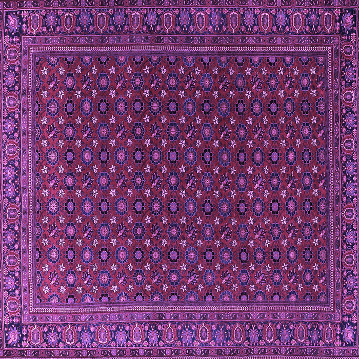 Square Machine Washable Persian Purple Traditional Area Rugs, wshtr2263pur