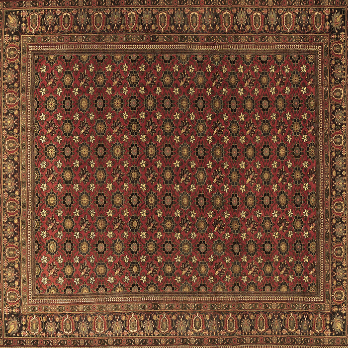 Square Machine Washable Persian Brown Traditional Rug, wshtr2263brn