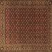 Square Machine Washable Persian Brown Traditional Rug, wshtr2263brn