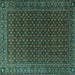 Square Persian Turquoise Traditional Rug, tr2263turq