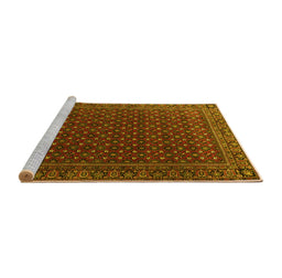 Sideview of Machine Washable Persian Yellow Traditional Rug, wshtr2263yw