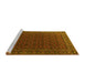 Sideview of Machine Washable Persian Yellow Traditional Rug, wshtr2263yw