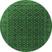 Round Persian Emerald Green Traditional Rug, tr2263emgrn