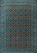 Machine Washable Persian Light Blue Traditional Rug, wshtr2263lblu