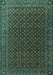 Machine Washable Persian Turquoise Traditional Area Rugs, wshtr2263turq