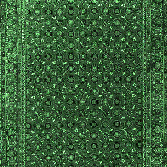 Machine Washable Persian Emerald Green Traditional Area Rugs, wshtr2263emgrn