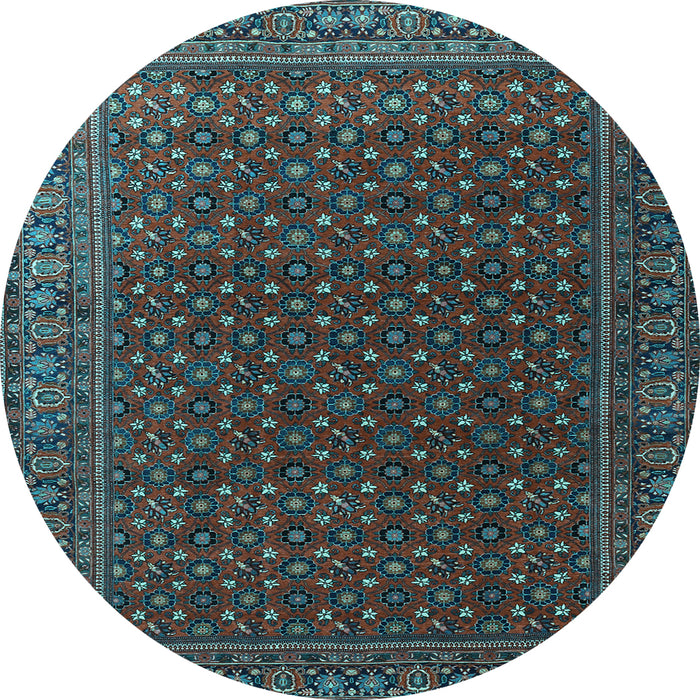 Round Persian Light Blue Traditional Rug, tr2263lblu