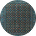 Round Persian Light Blue Traditional Rug, tr2263lblu