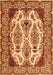 Serging Thickness of Machine Washable Persian Orange Traditional Area Rugs, wshtr2264org