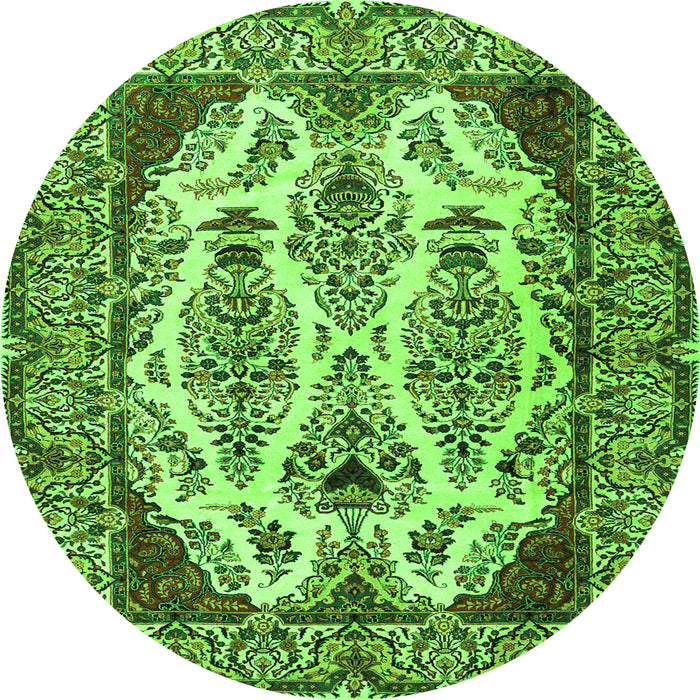 Square Persian Green Traditional Rug, tr2264grn