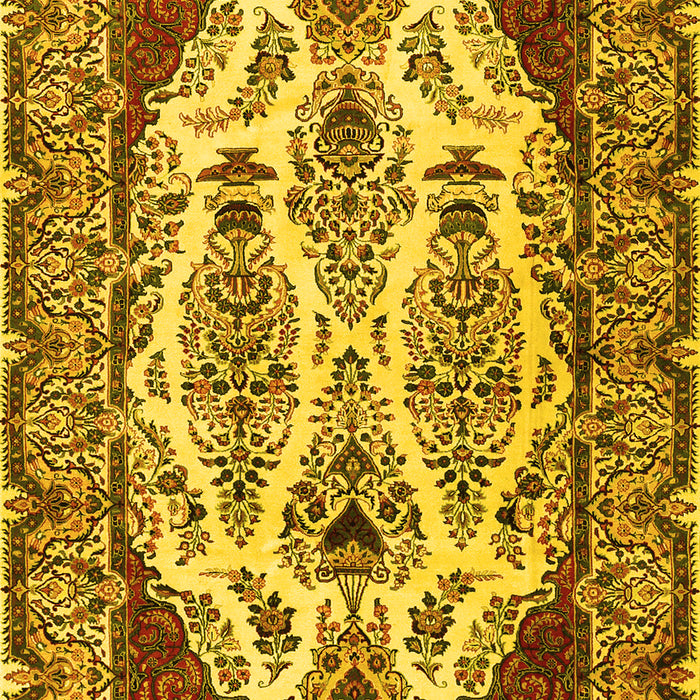 Machine Washable Persian Yellow Traditional Rug, wshtr2264yw