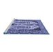 Sideview of Machine Washable Persian Blue Traditional Rug, wshtr2264blu