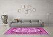 Machine Washable Persian Pink Traditional Rug in a Living Room, wshtr2264pnk