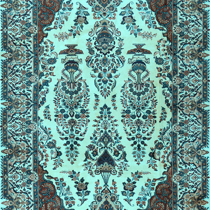 Machine Washable Persian Light Blue Traditional Rug, wshtr2264lblu