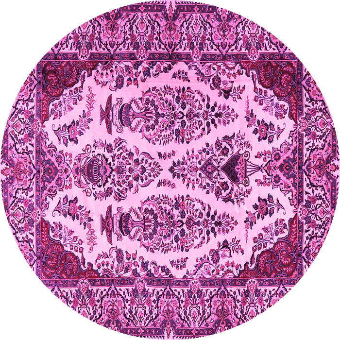 Round Persian Pink Traditional Rug, tr2264pnk