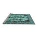 Sideview of Machine Washable Persian Light Blue Traditional Rug, wshtr2264lblu