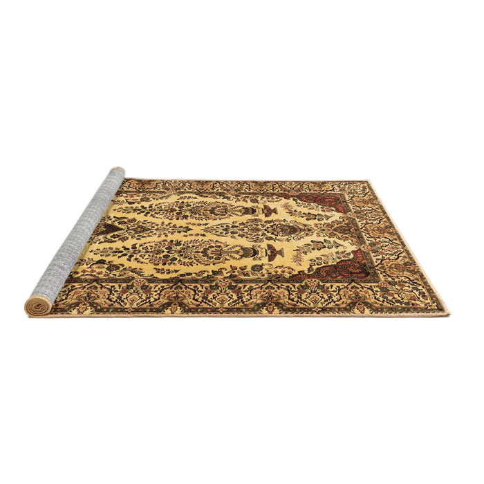 Sideview of Machine Washable Persian Brown Traditional Rug, wshtr2264brn
