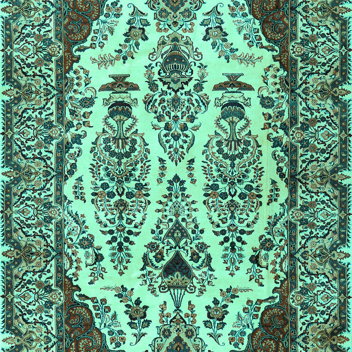 Machine Washable Persian Turquoise Traditional Area Rugs, wshtr2264turq