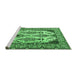 Sideview of Machine Washable Persian Emerald Green Traditional Area Rugs, wshtr2264emgrn