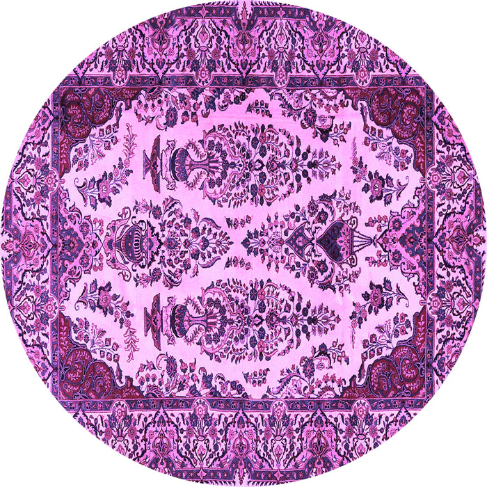 Round Persian Purple Traditional Rug, tr2264pur