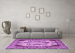 Machine Washable Persian Purple Traditional Area Rugs in a Living Room, wshtr2264pur