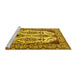 Sideview of Machine Washable Persian Yellow Traditional Rug, wshtr2264yw