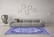 Machine Washable Persian Blue Traditional Rug in a Living Room, wshtr2264blu