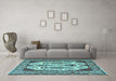 Machine Washable Persian Light Blue Traditional Rug in a Living Room, wshtr2264lblu