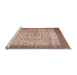 Sideview of Machine Washable Traditional Chestnut Red Rug, wshtr2265