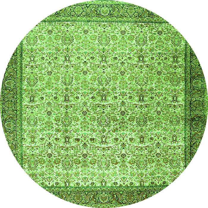 Square Persian Green Traditional Rug, tr2265grn