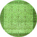 Square Persian Green Traditional Rug, tr2265grn
