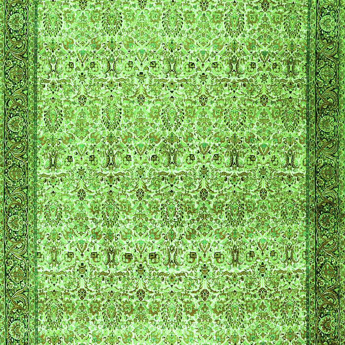 Serging Thickness of Machine Washable Persian Green Traditional Area Rugs, wshtr2265grn