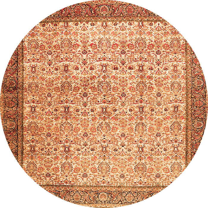 Machine Washable Persian Orange Traditional Area Rugs, wshtr2265org