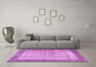 Machine Washable Persian Purple Traditional Area Rugs in a Living Room, wshtr2265pur