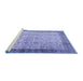 Sideview of Machine Washable Persian Blue Traditional Rug, wshtr2265blu