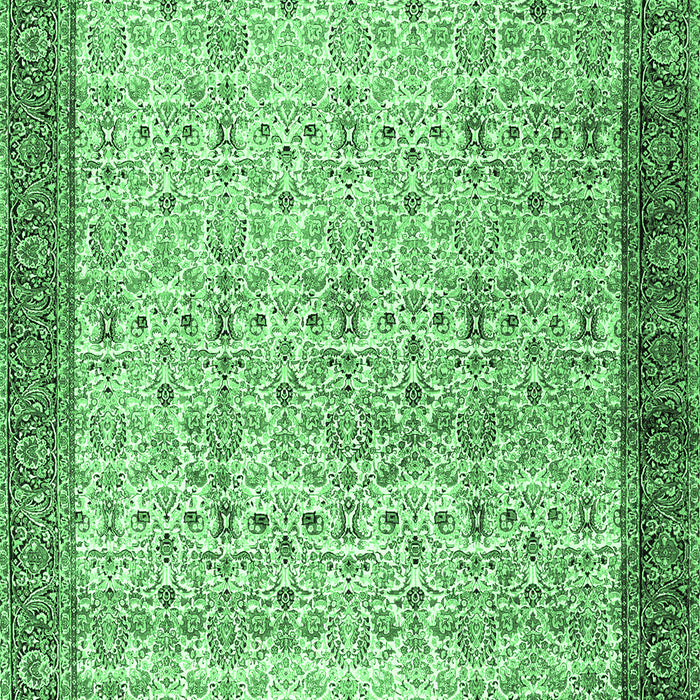 Machine Washable Persian Emerald Green Traditional Area Rugs, wshtr2265emgrn
