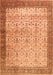 Serging Thickness of Machine Washable Persian Orange Traditional Area Rugs, wshtr2265org