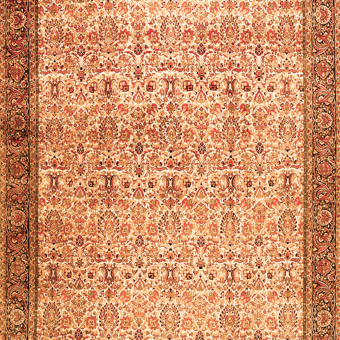 Serging Thickness of Machine Washable Persian Orange Traditional Area Rugs, wshtr2265org