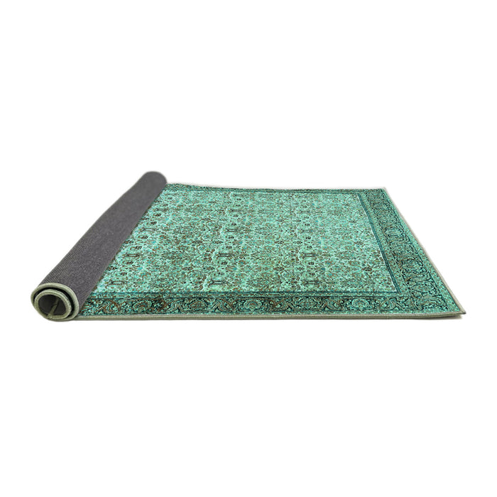 Sideview of Persian Turquoise Traditional Rug, tr2265turq