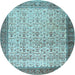 Round Persian Light Blue Traditional Rug, tr2265lblu