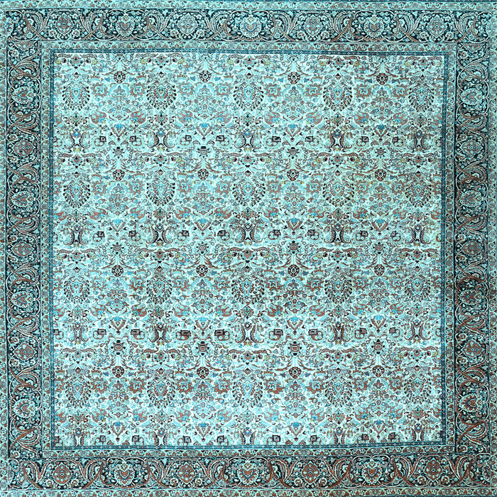 Square Machine Washable Persian Light Blue Traditional Rug, wshtr2265lblu
