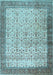 Machine Washable Persian Light Blue Traditional Rug, wshtr2265lblu